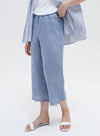 Linen Embroidered Casual Wide Leg Pants