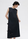 Black Sleeveless Midi Dress