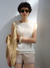 Hollow Knit Linen Tank Top