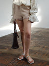 Linen Embroidered Shorts