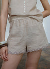 Linen Embroidered Shorts