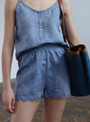 Linen Embroidered Shorts