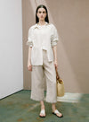 Linen Embroidered Casual Wide Leg Pants