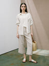 Linen Embroidered Casual Wide Leg Pants