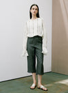 Linen Embroidered Casual Wide Leg Pants