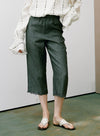 Linen Embroidered Casual Wide Leg Pants