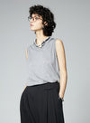 Gray V Neck Basic Tank Top