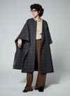 Gray Wrap Style Long Shawl Coat