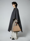 Gray Wrap Style Long Shawl Coat