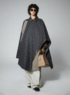 Gray Wrap Style Long Shawl Coat