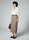 Classic Wool Suit Mid Length Skirt