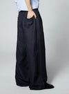 Linen Denim High Waisted Wide Leg Pants