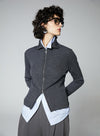 Y2k Wool Zipper Cardigan