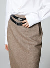 Classic Wool Suit Mid Length Skirt