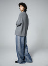 Linen Denim High Waisted Wide Leg Pants