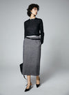 Classic Wool Suit Mid Length Skirt