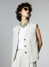 Sleeveless Linen Layered Vest