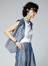 Sleeveless Linen Layered Vest