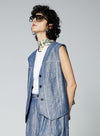 Sleeveless Linen Layered Vest