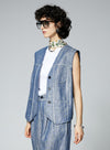 Sleeveless Linen Layered Vest