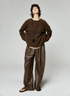 Vintage PU Wide-Leg Leather Pants