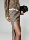 Slit Design Lady Wool Skirt