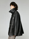 Retro Silhouette PU Leather Jacket