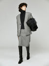 V-Neck Wool Suit Jacket