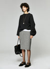 Slit Design Lady Wool Skirt