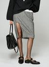 Slit Design Lady Wool Skirt