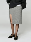 Slit Design Lady Wool Skirt