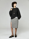 Slit Design Lady Wool Skirt