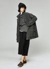 Striped Wool Blend Tweed Coat