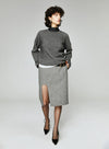 Slit Design Lady Wool Skirt