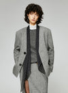 V-Neck Wool Suit Jacket