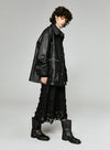 Retro Silhouette PU Leather Jacket