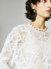 French Style Camellia Textured Lace Blouse