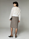 Slit Design Lady Wool Skirt