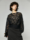 French Style Camellia Textured Lace Blouse