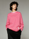 Candy stribet rund hals langærmet T-shirt