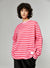 Candy stribet rund hals langærmet T-shirt