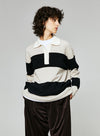 Wool Striped Polo Sweater