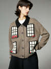 House Printed Yak Wool Cardigan