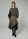 Retro Plaid Irregular Skirt