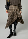 Retro Plaid Irregular Skirt