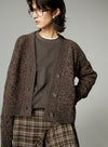 Flower Yarn V-Neck Wool Cardigan