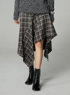 Retro Plaid Irregular Skirt