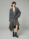 Retro Plaid Irregular Skirt