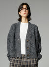 Flower Yarn V-Neck Wool Cardigan