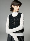 Irish Floral Sleeveless Knitted Vest